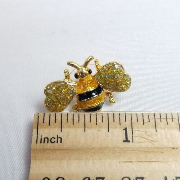 Vintage Little Bumble Bee Enamel Lapel Pin Brooch, Signed 1999 Friends Inc - Picture 5 of 7